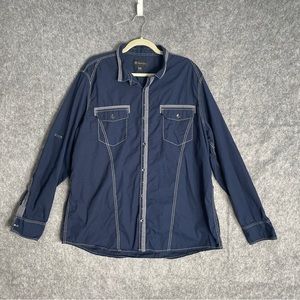 INC International Concepts Men’s Navy Button Down Shirt Size XXL